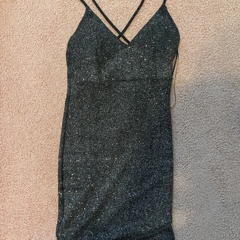 Elegant Black Glitter Dress